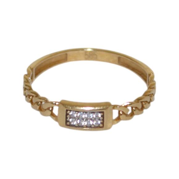 14k Solid Gold Stacking Chain Ring 1.37 Grams Size 8.5 - Picture 3 of 11